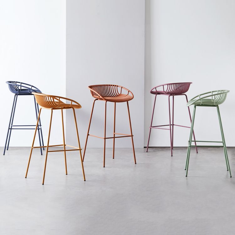 Modern Armless Backrest Counter Stool Iron Milk Tea Shop Bar Stool with Pedal Clearhalo 'Bar Furniture' 'Bar Stools' 'bar_stools' 'furn' 'furn_bar_stools' 'furniture_bar_stools' 'Kitchen & Dining Furniture' 'kitchen&dining_furn' 'kitchen' 'kitchen_furn' Furniture' 1200x1200_ead73ce0-a7ac-4a32-a05d-6dd11d469a04