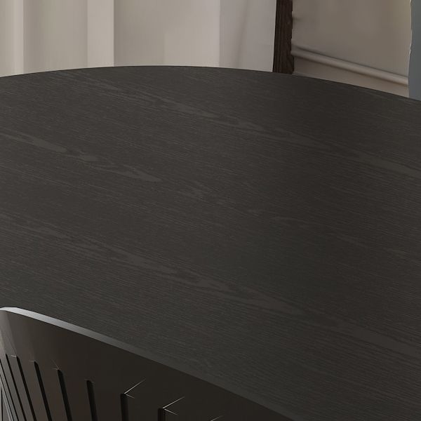 Minimalist Black Kitchen Dining Table Solid Wood Oval Shape Dining Table with Double Pedestal Bases Clearhalo ' dining_table' 'Dining Tables & Seating' 'Dining Tables' 'furn' 'furn_dining_table' 'Furniture' 'furniture_dining_table' 'Kitchen & Dining Furniture' 'Kitchen Furniture' 'kitchen&dining_furn' 'kitchen' 'kitchen_dining_table' 1200x1200_ead972f5-8e92-4694-8010-d217750b33bb