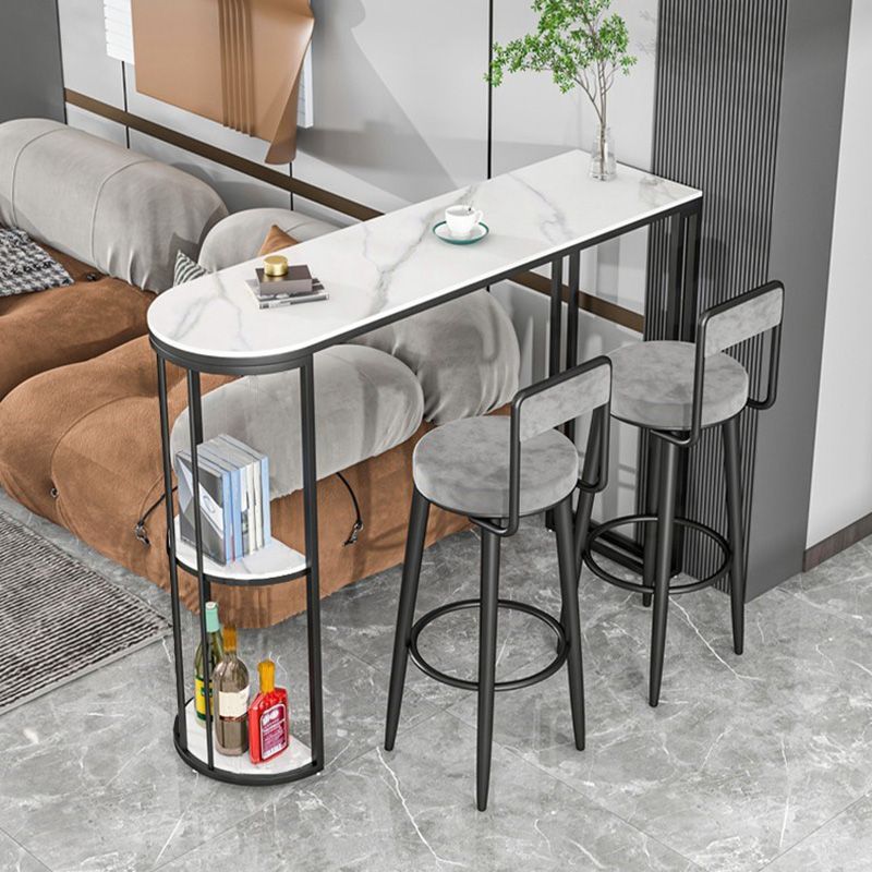 Specialty Stone Top Bar Table Polished Finished Glam Pub Table with Storage Clearhalo 'Bar Furniture' 'Bar Tables' 'bar_tables' 'furn' 'furn_bar_tables' 'Furniture' 'Kitchen & Dining Furniture' 1200x1200_eadbee72-7732-427b-885f-91eec544d6a6