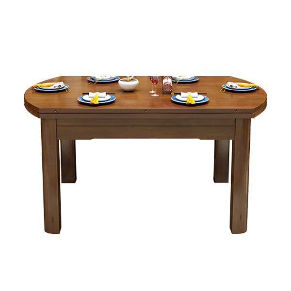 Dining Room Extendable Dinner Table Rubberwood 4 Legs Dining Table