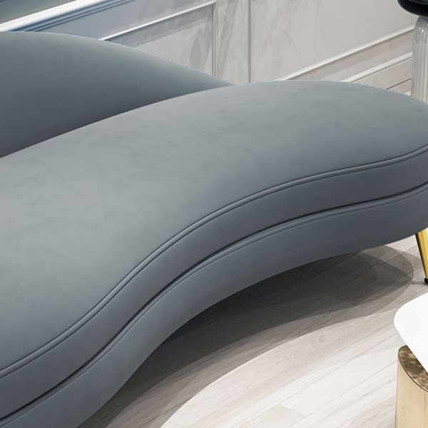 Scandinavische effen kleur fluweel getufte chaise stoel met gerolde armen