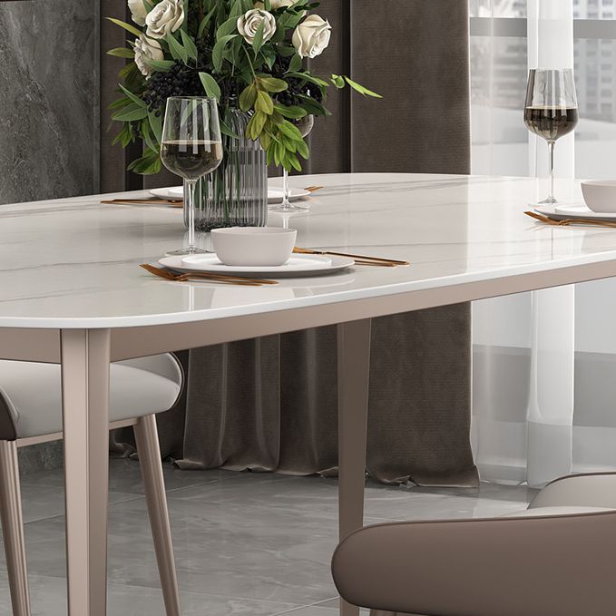 Metal Contemporary Rectangular Dining Table Sintered Stone Table with 4 Legs Clearhalo ' dining_table' 'Dining Tables & Seating' 'Dining Tables' 'furn' 'furn_dining_table' 'Furniture' 'furniture_dining_table' 'Kitchen & Dining Furniture' 'kitchen&dining_furn' 'kitchen' 'kitchen_dining_table' 1200x1200_eade21ef-4afa-40d2-8d13-caa9ced27119