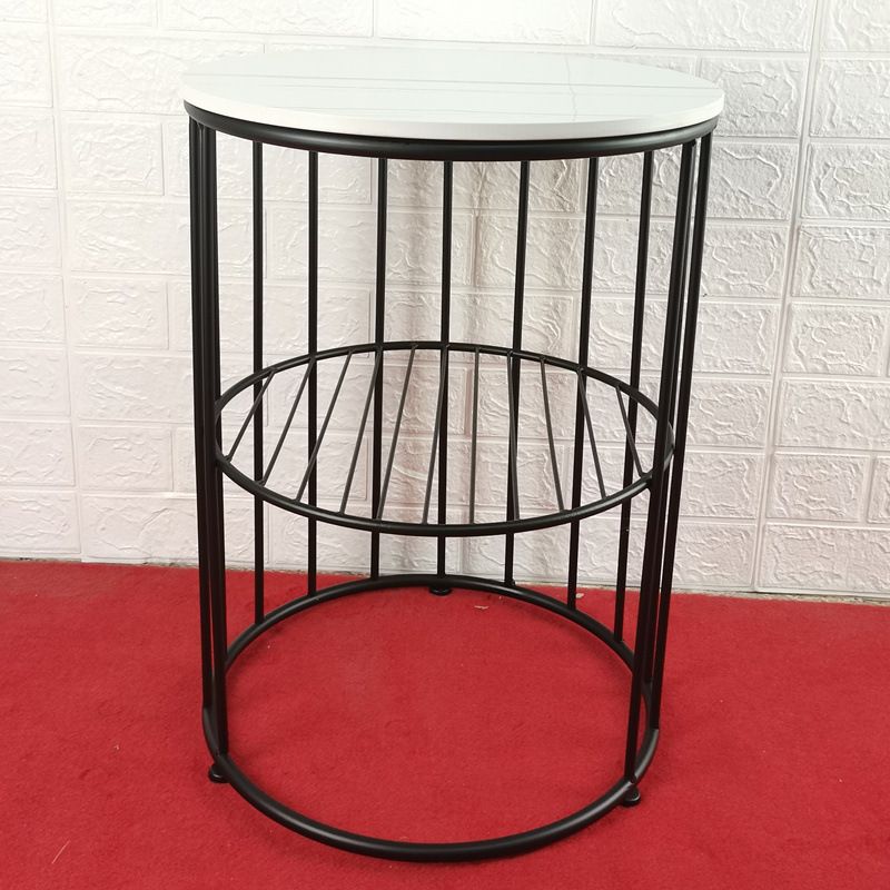 21.65 "Alto Metal Glam Nightstand de almacenamiento Abierto de almacenamiento Bedside Bedside con estantes