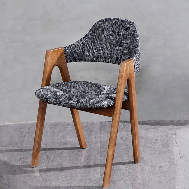 Scandinavian Study Room Open Back Arm Chair Upholstered Matte Finish Dining Chair Clearhalo ' kitchen&dining_furn' 'Dining Chairs' 'Dining Tables & Seating' 'dining_chair' 'furn' 'furn_dining_chair' 'Furniture' 'furniture_dining_chair' 'Kitchen & Dining Furniture' 'kitchen' 1200x1200_eadec3ac-1b46-4c67-bcbe-520ffd3ab121