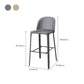 Faux Leather Dining Stools Low Back Bucket Bar Stools with Metal Base