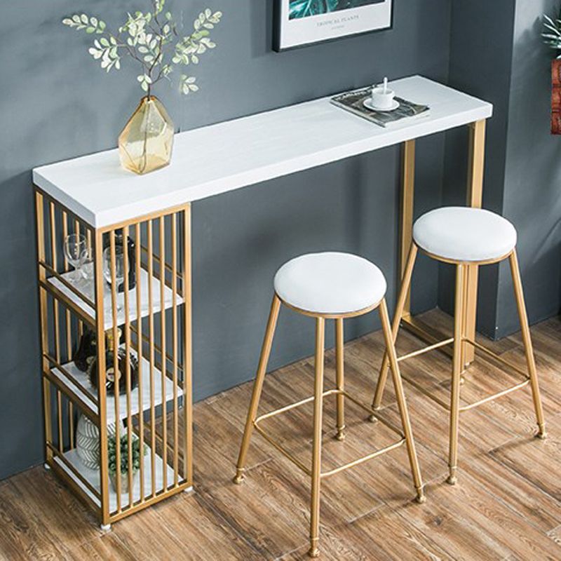 Glam 1/3 Pieces Bar Table Set Rectangle Wood Counter Table with High Stools for Cafe Clearhalo 'Bar Furniture' 'furn' 'furn_home_bar_bar_sets' 'Furniture' 'Home Bars & Bar Sets' 'home_bar_bar_sets' 'Kitchen & Dining Furniture' 1200x1200_eadf4b32-fed5-44cd-a806-9e9327ea8f74