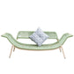 Contemporary Rattan Two Arm Chaise Flared Arms for Bedroom Living Room
