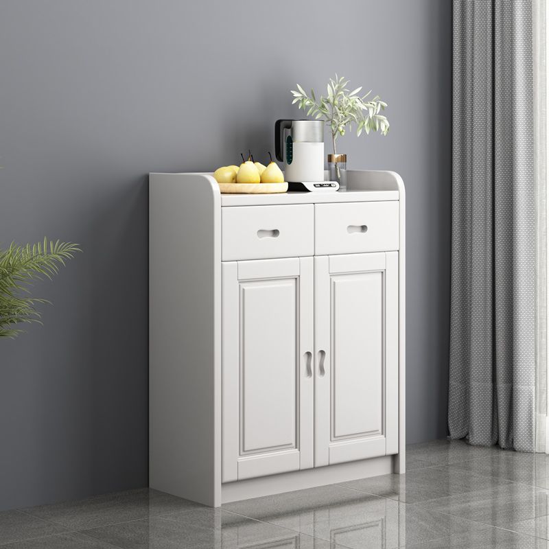 Gabinete de acento moderno con 2 cajones y estantes en madera de goma