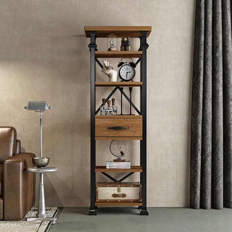 Solid Wood Bookshelf Industrial Style Open Back Bookcase for Home Office Clearhalo 'Bookcases' 'furn' 'furn_bookcases' 'Furniture' 'furniture_bookcases' 'Office Furniture' 1200x1200_eae053de-f17c-4874-a2c1-f3d81bf42e2c