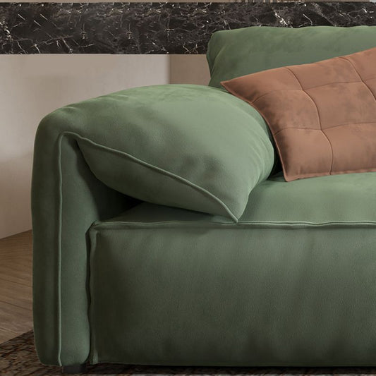 31,5 "H zeitgenössische grüne Kunstleder -Kissen -Kissen -Arm -Sofa