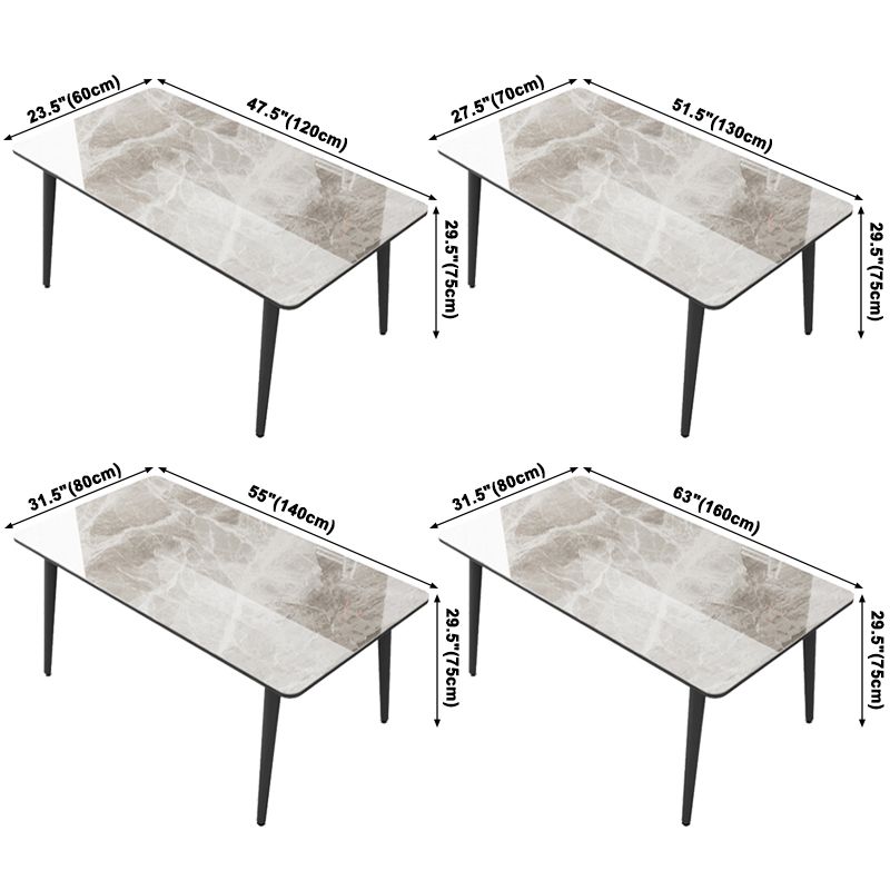 Sintered Stone Two-Color Dining Table Simplicity 4 Legs Table for Dining Room Clearhalo ' dining_table' 'Dining Tables & Seating' 'Dining Tables' 'Furniture' 'furniture_dining_table' 'Kitchen & Dining Furniture' 'kitchen&dining_furn' 'kitchen' 'kitchen_dining_table' 1200x1200_eae0fbb6-fdb1-4f98-b4c3-0f35c29ffc66