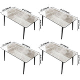 Sintered Stone Two-Color Dining Table Simplicity 4 Legs Table for Dining Room Clearhalo ' dining_table' 'Dining Tables & Seating' 'Dining Tables' 'Furniture' 'furniture_dining_table' 'Kitchen & Dining Furniture' 'kitchen&dining_furn' 'kitchen' 'kitchen_dining_table' 1200x1200_eae0fbb6-fdb1-4f98-b4c3-0f35c29ffc66