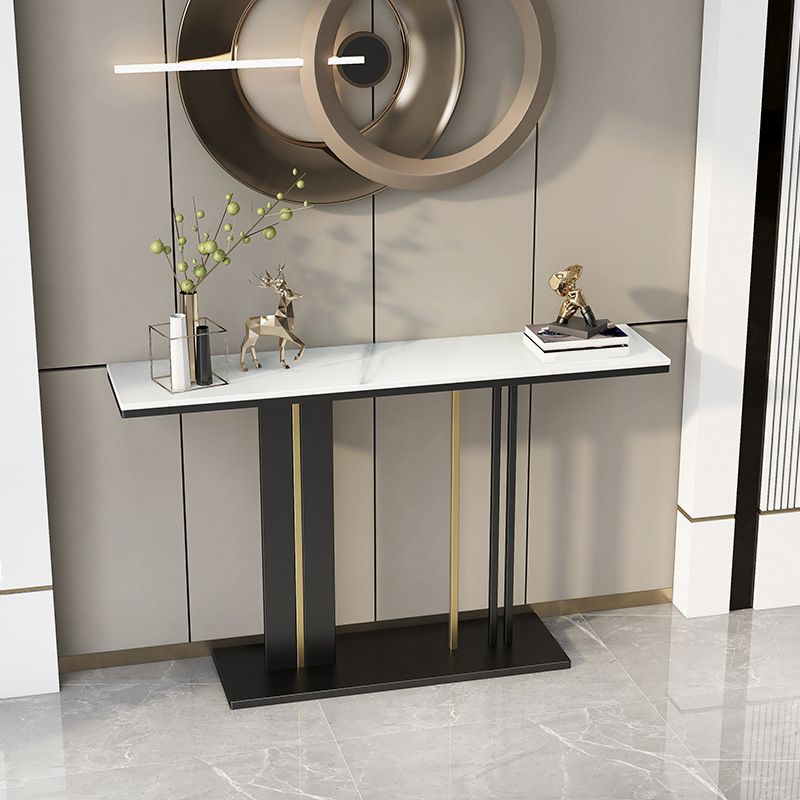 Tavolo da divano di divano console in marmo moderno tavolo da parte di rettangolo resistente alla sala per Hall