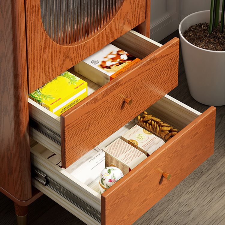 Modern Two Drawer Accent Cabinet Rectangular Wooden and Glass 1-Door Cabinet Clearhalo 'Cabinets & Chests' 'cabinets_chests' 'furn' 'furn_cabinets_chests' 'Furniture' 'Living Room Furniture' 1200x1200_eae48ef5-1d81-4e55-a5d7-bf626e2e528f