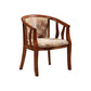 Silla de brazo de brazo de comedor de marco de madera maciza cubierta