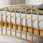 Glam Metallic Standard Bett mit gewölktem Open-Frame-Kopfteil