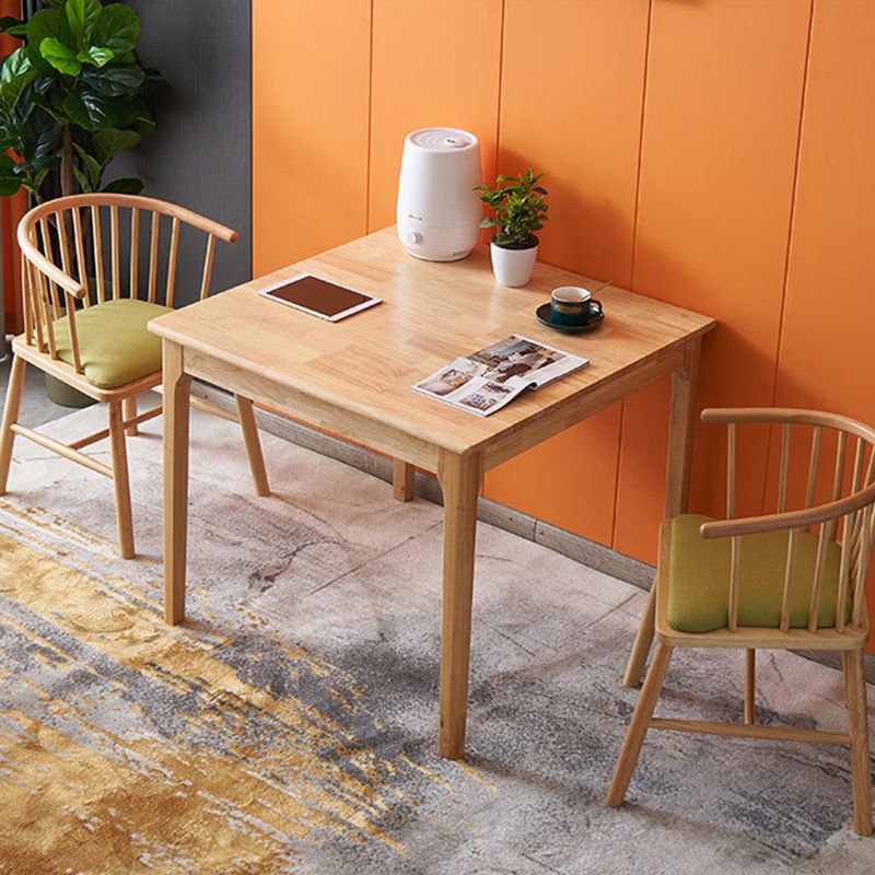 Dining Room Kitchen Table Rubberwood Solid Wood Square Dining Table
