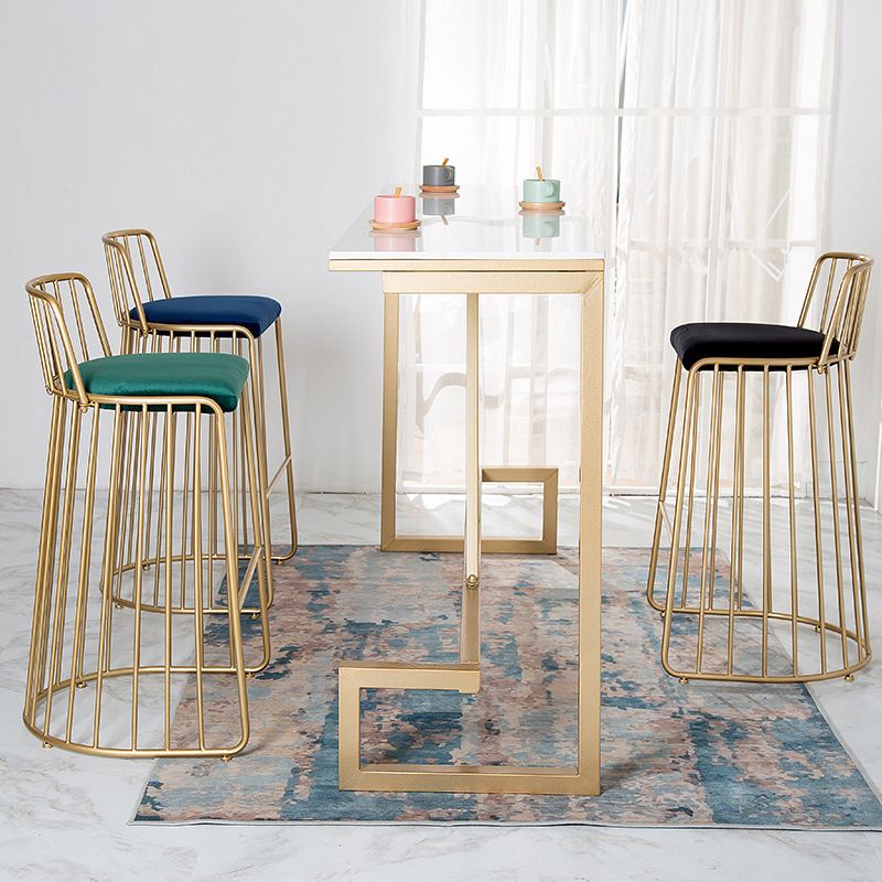 Tabourets de bar rembourrés de style glamour tabourets de dos bas sans base avec base en métal