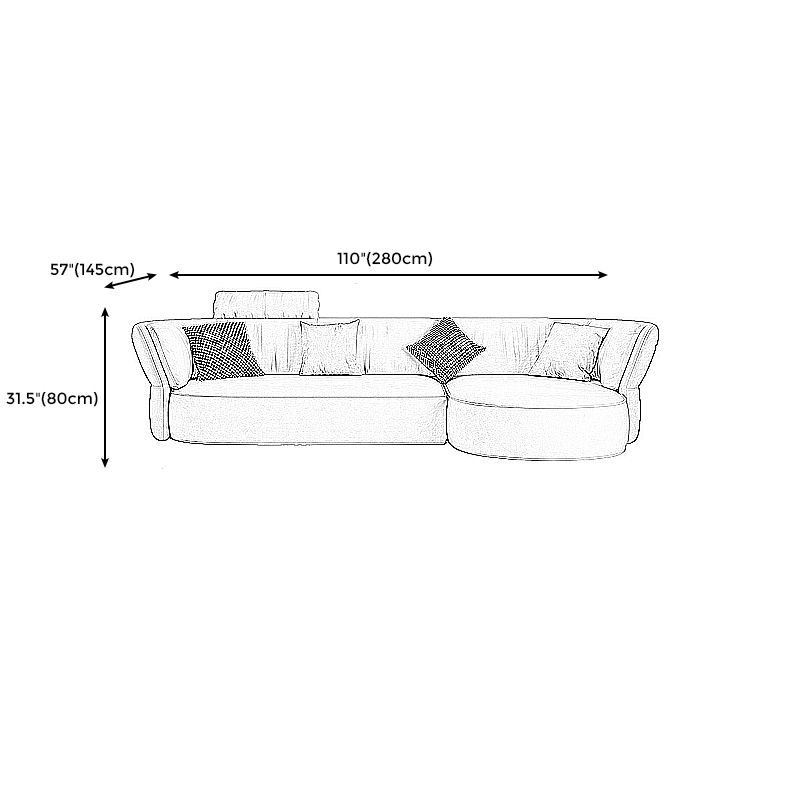 Beige Stain-Resistant Faux Leather Pillow Top Arm Sectional for Living Room Clearhalo 'furn' 'furn_sectionals' 'Furniture' 'furniture_sectionals' 'kitchen' 'kitchen_sectionals' 'Living Room Furniture' 'Sectionals' 1200x1200_eae861d7-b5e8-4e02-b934-dab52ced2814