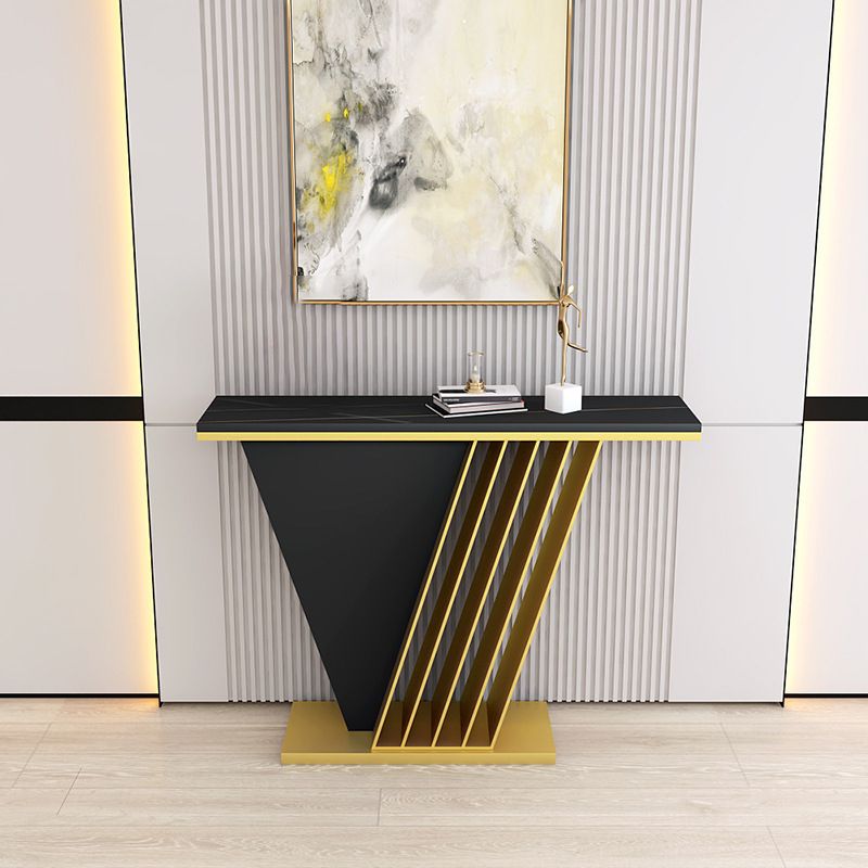Tavolo da divano console in pietra glam tavolo accento di ferro rettangolare per sala
