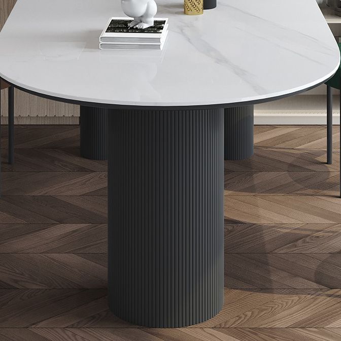 Metal Contemporary Free Form Dining Table Sintered Stone Table with 3 Legs Clearhalo 'Dining Tables & Seating' 'Dining Tables' 'dining_table' 'furn' 'furn_dining_table' 'Furniture' 'furniture_dining_table' 'Kitchen & Dining Furniture' 'kitchen' 'kitchen_dining_table' 1200x1200_eae92e2b-30de-4055-9da4-f341e5d91ca2
