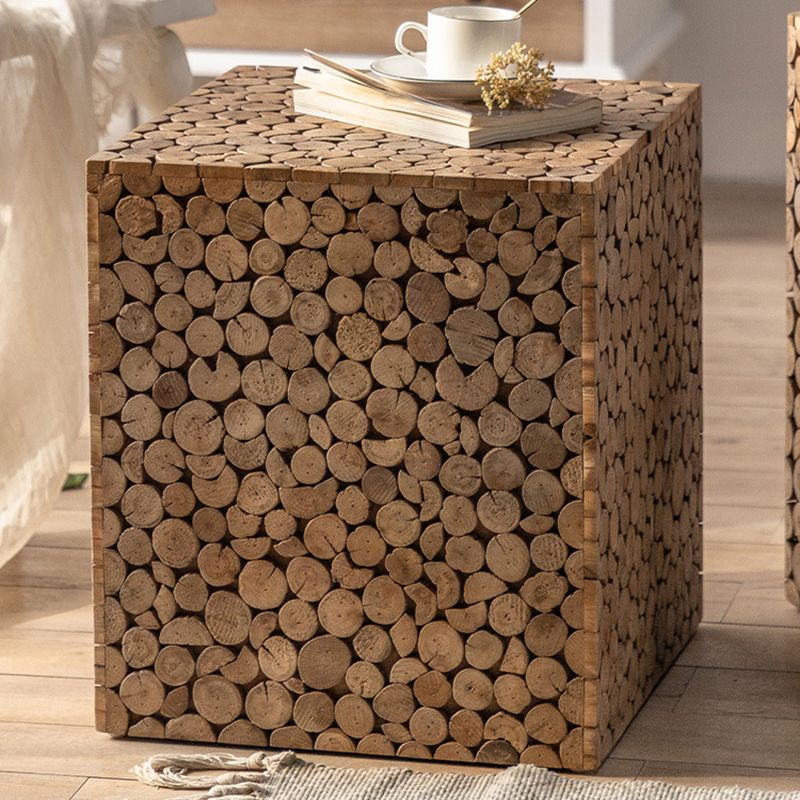 Rustic Solid Wood Side Table Square Distressed Brown Accent Side Table Clearhalo 'Coffee & Accent Tables' 'End & Side Tables' 'end_side_tables' 'furn' 'furn_end_side_tables' 'Furniture' 'Living Room Furniture' 1200x1200_eaea23da-380e-41d0-9b61-a44f43474983