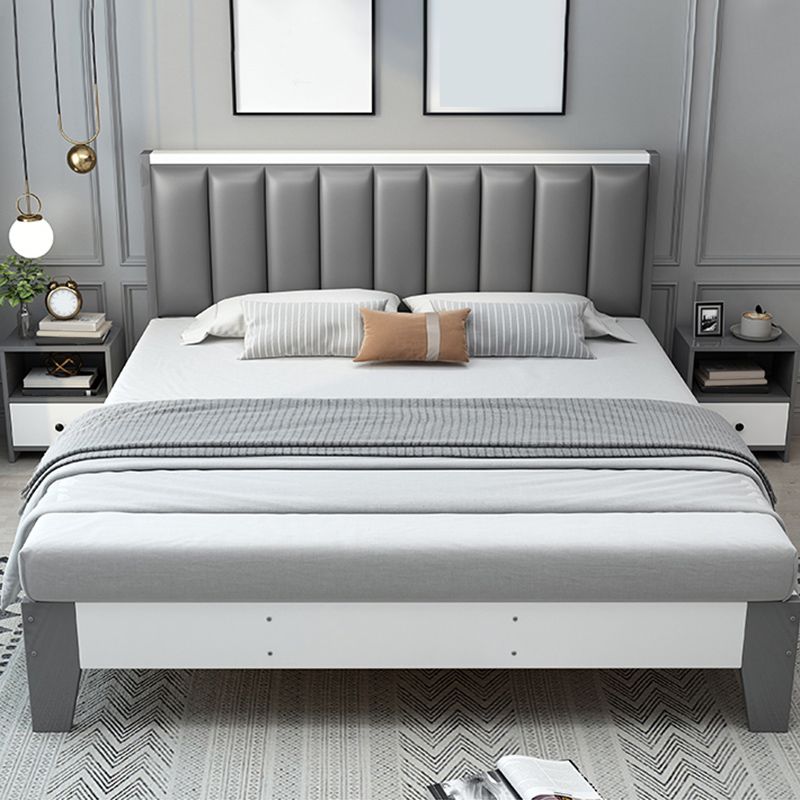 Modern Panel Wood Standard Bed with Rectangular Headboard for Bedroom Clearhalo 'Bedroom Furniture' 'Beds' 'furn' 'furn_beds' 'Furniture' 1200x1200_eaea3b25-200d-4831-bb06-1b28b53414d1
