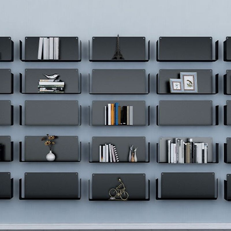 Metal Wall-mount Bookshelf Modern Closed Storage Bookcase with 1 Shelf , 8" D X 8" H Clearhalo 'Bookcases' 'furn' 'furn_bookcases' 'Furniture' 'Office Furniture' 1200x1200_eaec9d36-ae08-41e7-a1f7-b110c616ff09