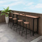 Bar-Esstisch aus Kunststoff, Holz, moderner rechteckiger Bartisch mit Bock für Café-Balkon