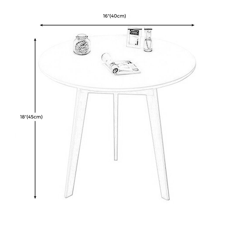 Tavolo da laterale del soggiorno in legno rotondo 3 gambe tavolino in bianco/naturale
