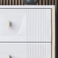 Glam Horizontal Stone Storage Chest Bedroom Chest with Metal Legs