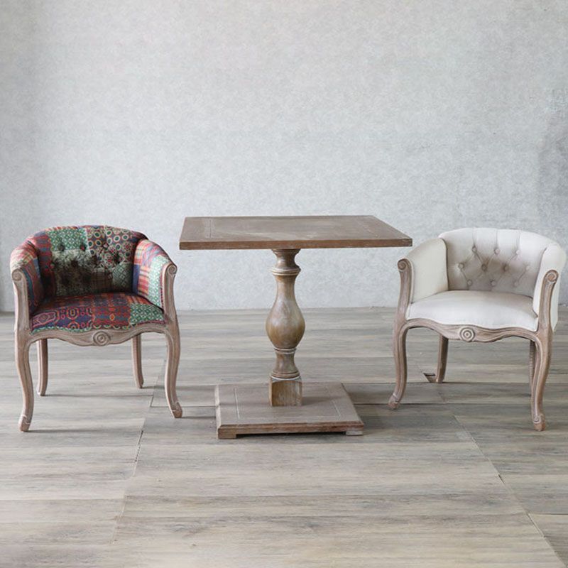 マット仕上げソリッドバックチェアファームハウスコーヒーショップファブリックアームチェア