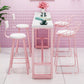 Glam Rectangle Bar Stool Table White Top Pub Table with Pink Base Clearhalo 'Bar Furniture' 'Bar Tables' 'bar_tables' 'furn' 'furn_bar_tables' 'Furniture' 'Kitchen & Dining Furniture' 1200x1200_eaef8520-5704-446a-a906-a22e8d46db2f