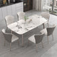 Designer Style Sintered Stone Top Dining Set Rectangle 1/4/5/7 Pieces Dining Table Set Clearhalo 'Dining Room Sets' 'Dining Tables & Seating' 'dining_room_set' 'furn' 'furn_dining_room_set' 'Furniture' 'furniture_dining_room_set' 'Kitchen & Dining Furniture' 1200x1200_eaf0438d-f188-464a-b0ac-46575532b5b9