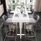 Ensemble de table de bar Glam 1/5 pièces, table de comptoir rectangulaire en pierre avec tabourets hauts pour balcon