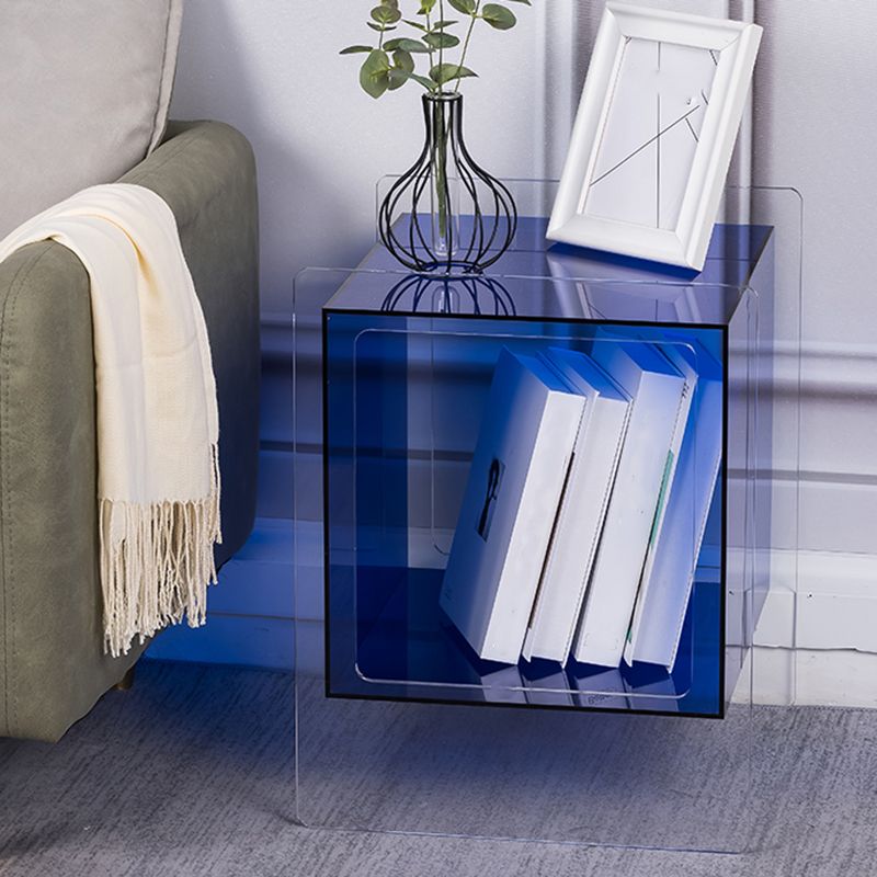 Modern Square End Table Double Tier Corner Table with Storage Clearhalo 'Coffee & Accent Tables' 'End & Side Tables' 'end_side_tables' 'furn' 'furn_end_side_tables' 'Furniture' 'Living Room Furniture' 1200x1200_eaf27a54-d8cc-4b8b-bf22-b7be7fdd061a