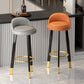Sgabello da bar con seduta rotonda in stile moderno Sgabello da bar in pelle PU con gambe in metallo