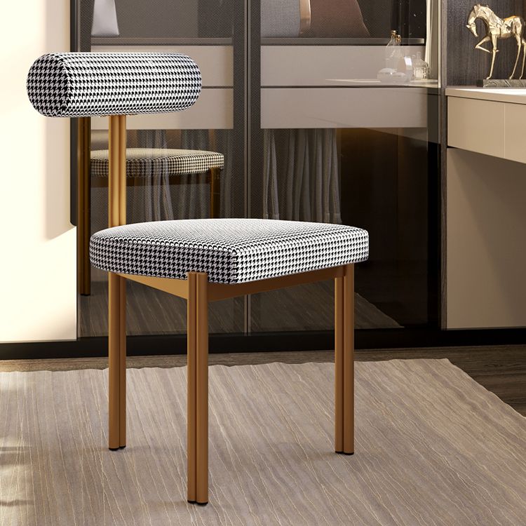 Upholstered Armless Dining Chairs Nordic Style Low Back Side Chair for Dining Room