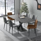 Rectangular Stone Dining Table Modern Furniture with Steel Base for Apartment Clearhalo 'Dining Tables & Seating' 'Dining Tables' 'dining_table' 'furn' 'furn_dining_table' 'Furniture' 'Kitchen & Dining Furniture' 1200x1200_eaf53898-9ef1-4552-acc5-ffb8561e8949