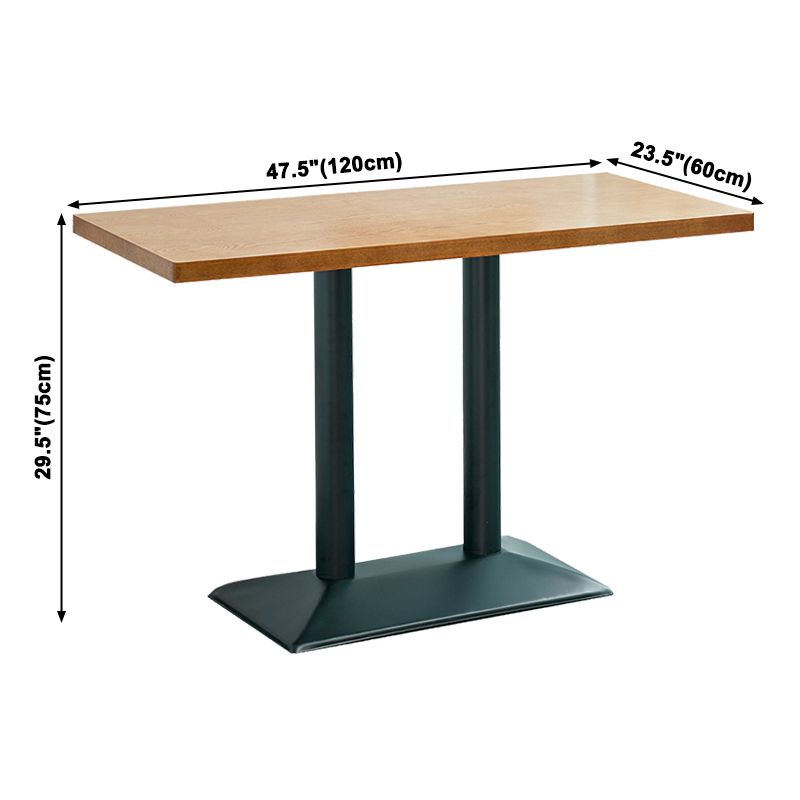 Industrial Style Brown Dining Table Wooden Table with Black Frame for Dining Room Clearhalo ' dining_table' 'Dining Tables & Seating' 'Dining Tables' 'furn' 'furn_dining_table' 'Furniture' 'furniture_dining_table' 'Kitchen & Dining Furniture' 'kitchen&dining_furn' 'kitchen' 'kitchen_dining_table' 1200x1200_eaf7098c-41c6-449a-97f1-092e99447a64