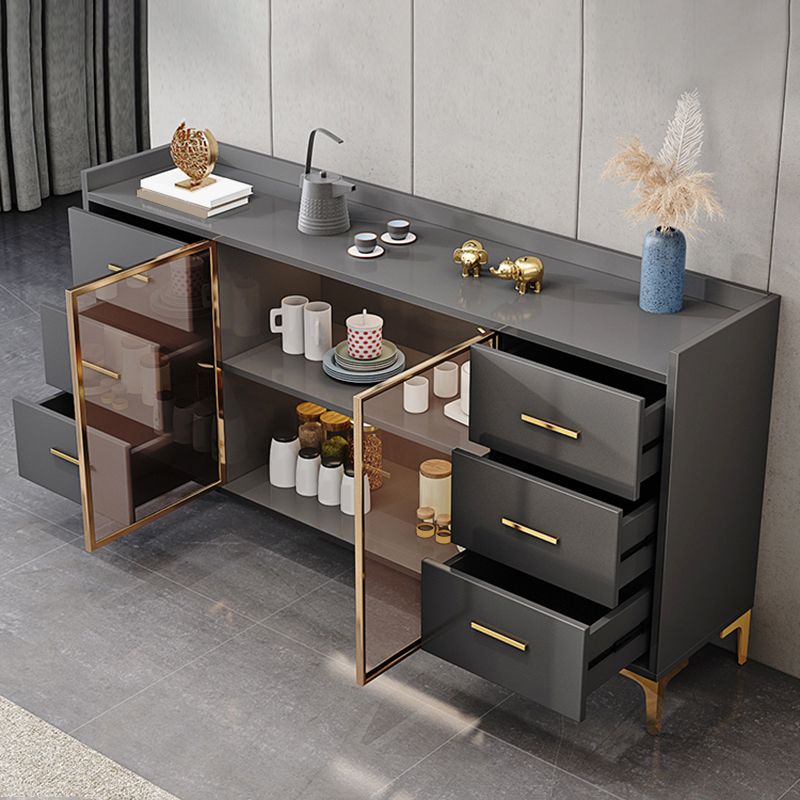 Tavolo a buffet in legno Scheda in stile glam con armadi e cassetti