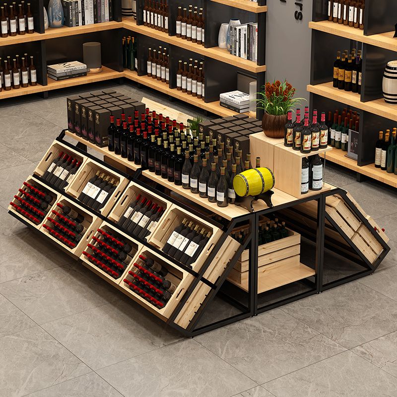 Freestanding Wooden Wine Rack Bottle Industrial Bottle Rack in Natural Wood Clearhalo 'furn' 'furn_wine_racks' 'Furniture' 'Kitchen & Dining Furniture' 'Wine Racks' 'wine_racks' 1200x1200_eafa4f6e-e27f-4d11-8e72-5d6888d5ee1c