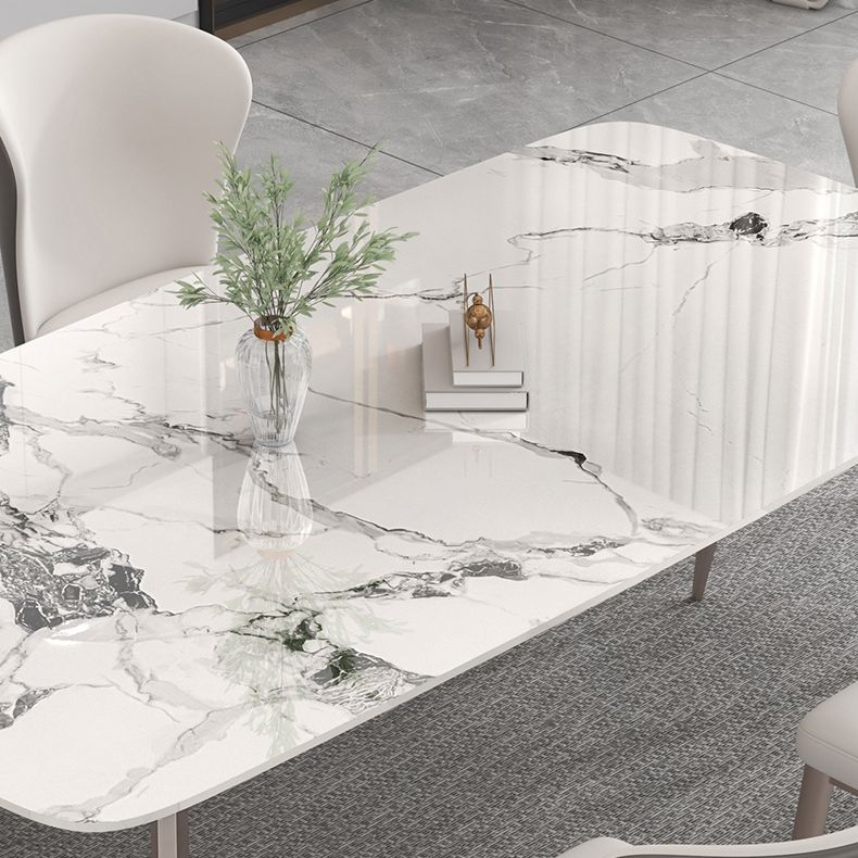 Contemporary Stone Dining Table Set 1/2/5/7 Pieces Dining Set for Home Use Clearhalo 'Dining Room Sets' 'Dining Tables & Seating' 'dining_room_set' 'furn' 'furn_dining_room_set' 'Furniture' 'Kitchen & Dining Furniture' 1200x1200_eafad746-eb7e-46b3-9e75-815811845863