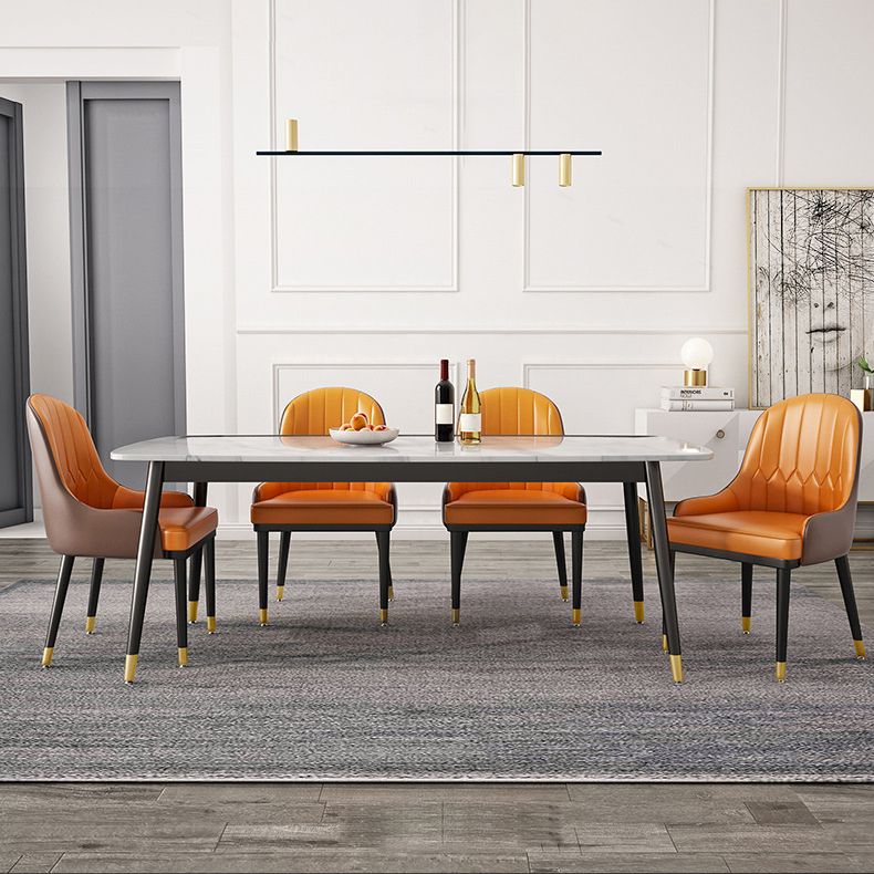 Rectangle Sintered Stone Dining Table Traditional Luxury Dining Table with 4 Legs Clearhalo ' dining_table' 'Dining Tables & Seating' 'Dining Tables' 'furn' 'furn_dining_table' 'Furniture' 'furniture_dining_table' 'Kitchen & Dining Furniture' 'kitchen&dining_furn' 'kitchen' 'kitchen_dining_table' 1200x1200_eafbe01b-f893-4013-a319-884a302cd0a1