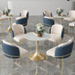 Glam Round Sintered Stone Dining Table Set 1/2/3/4/5 Pieces Dining Set for Home Use Clearhalo 'Dining Room Sets' 'Dining Tables & Seating' 'dining_room_set' 'furn' 'furn_dining_room_set' 'Furniture' 'Kitchen & Dining Furniture' 1200x1200_eafc2b9e-a99c-444f-824c-4d6b41540d3a