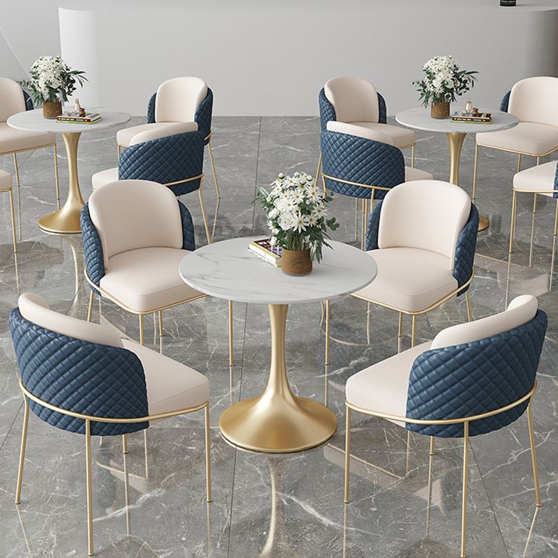Glam Round Sintered Stone Dining Table Set 1/2/3/4/5 Pieces Dining Set for Home Use Clearhalo 'Dining Room Sets' 'Dining Tables & Seating' 'dining_room_set' 'furn' 'furn_dining_room_set' 'Furniture' 'Kitchen & Dining Furniture' 1200x1200_eafc2b9e-a99c-444f-824c-4d6b41540d3a