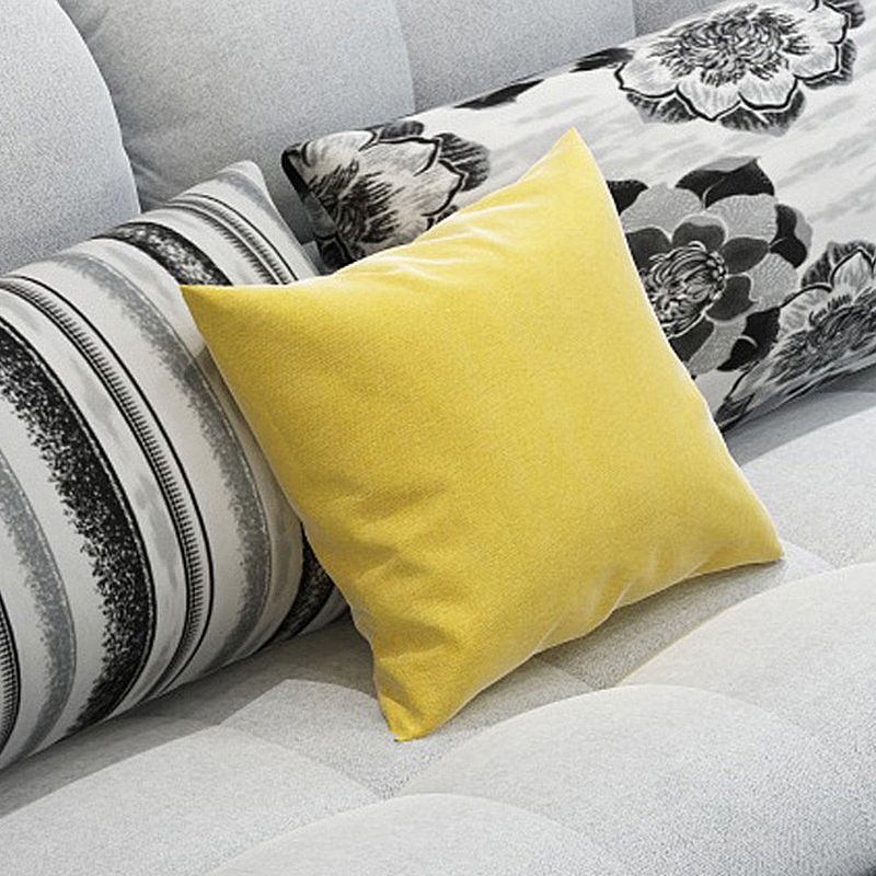 Scandinavian Light Gray Pillow Top Arm Sofa Slipcovered Sectional with Pocket Storage Clearhalo 'furn' 'furn_sectionals' 'Furniture' 'furniture_sectionals' 'Living Room Furniture' 'Sectionals' 1200x1200_eafe11e1-d3d9-4062-af0d-bb33d74af5d0