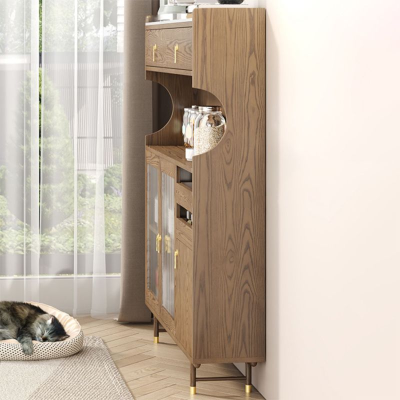 Armadio contemporaneo porte di vetro in legno con cassetto con cassetti