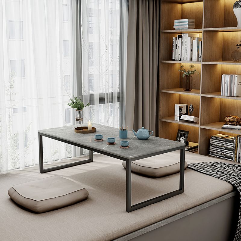 Glam da 11,8 "h tavolo da caffè in ardesia rettangolo metallo 2 gambe tavolo da cocktail