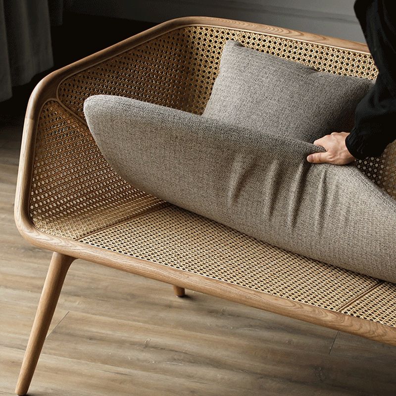 Hanged Arm Stoffsofa in grauem tropischen Sofa mit Bolsterkissen